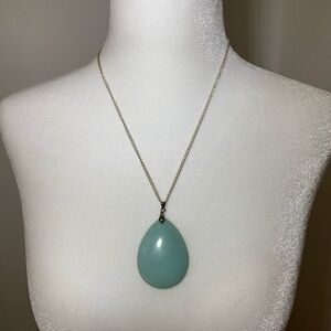 Aqua Coloured Drop Necklace